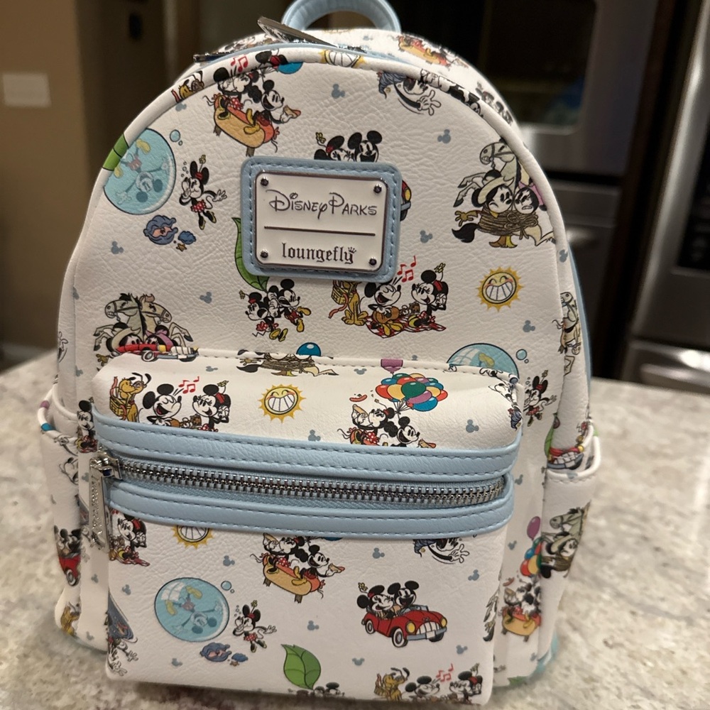 Disney Parks Loungefly Mickey & Minnie’s Runaway Railway Backpack + Wallet (NEW)